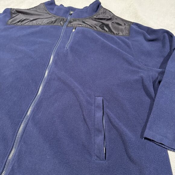 Boulder Creek Trading Co Mens 8XL Big Fleece Jacket Blue Black Full Zip - Picture 2 of 8